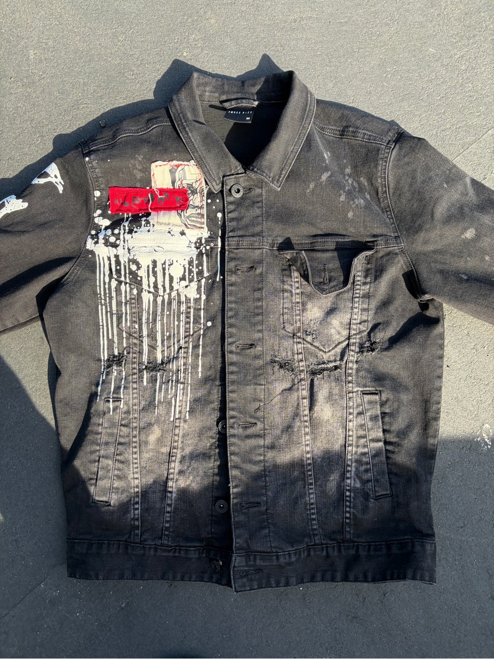 Smoke Rise "Restless Graffiti" denim jacket Size Medium